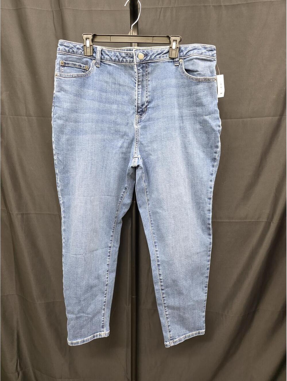 AMAZON ESSENTIALS HIGH‑RISE STRETCH SKINNY JEANS MEDIUM BLUE VINTAGE 18S